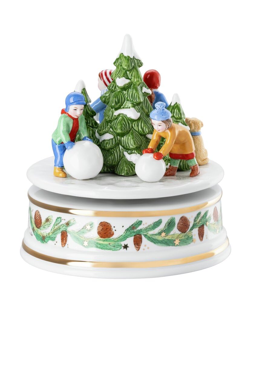 Hutschenreuther Weihnachten Sammelkollektion 2025 "Weihnachtsspiele Spieluhr groß XXL; Höhe 16 cm/Ø 15 cm; Melodie: Ihr Kinderlein kommet; limitiert auf 499 Exemplare