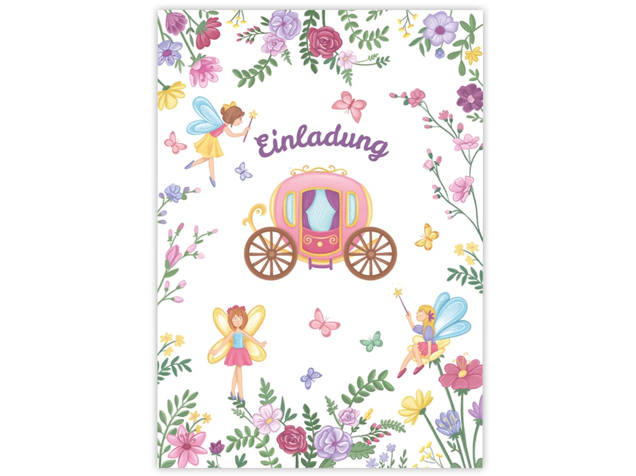 Minkocards 12 Einladungskarten zum Kindergeburtstag Feen Prinzessin Mädchen Einladung Mädchengeburtstag Geburtstagseinladungen