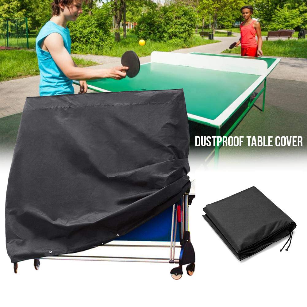 STTC Copertura Protettiva per Tavolo da Ping Pong, Impermeabile A Prova di Polvere Pieghevole Copritavola da Ping Pang, 155x75x150cm,Beige