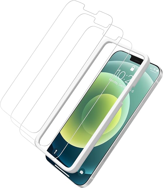 Teskyer Screen Protector Compatible with iPhone 13 Pro Max 6.7 Inch, HD Tempered Glass Film with Easy Installation Frame, Ultra-Clear, Anti-Scratch, 3 Pack
