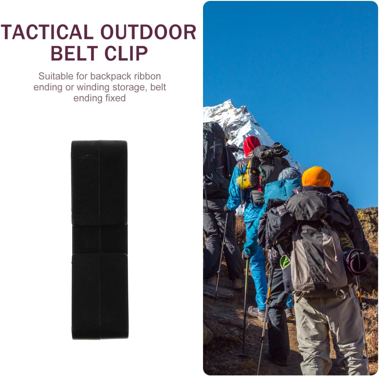 Totority 20pcs Webbing Fixing Buckle Belt Clip Clasp Backpack Attachment Straps for Loose Strap Management Outdoor Backpack Accessories for Hiking Camping Fishing Travel 1.69in image 2