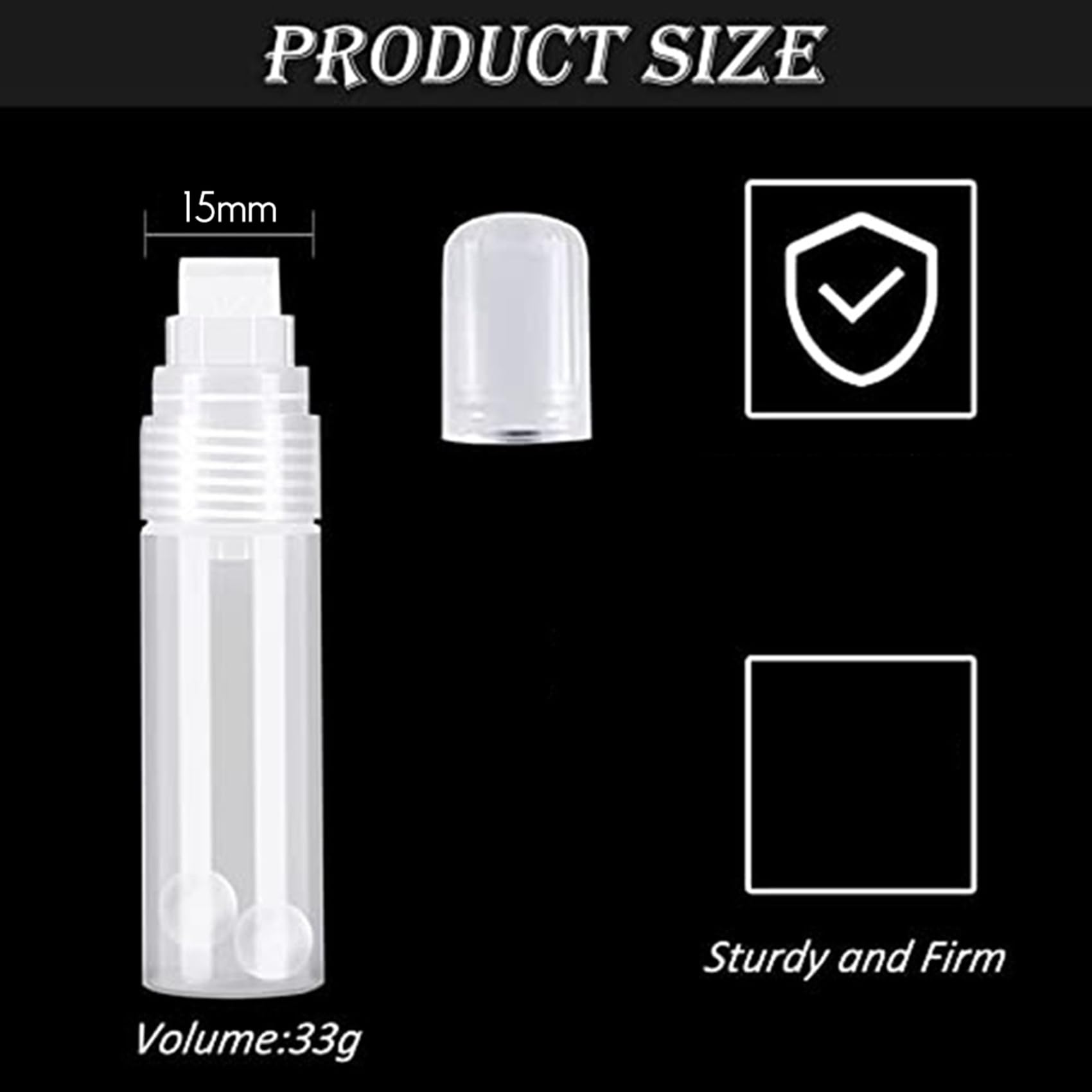 Lot de 30 marqueurs de peinture acrylique rechargeables de 15 mm, marqueurs vides pour peinture sur roche, bois blanc transparent