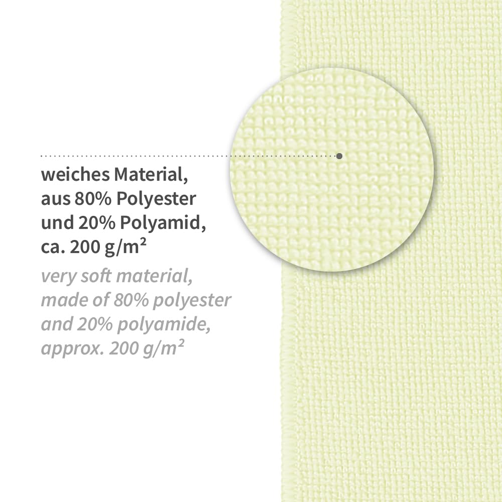 100 Stück Hygoclean Mikrofasertücher Micro Master Light | Polyester/Polyamid, gelb, L: 40cm, B: 40cm, Karton, Reinigungstücher, Mikrofasertücher, Putztücher