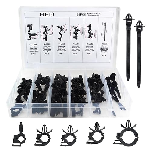 Miniatura 1 de WMYCONGCONG 54 piezas de clips de enrutamiento para telar de alambre de automóvil, clips de repuesto para arnés de cables de automóvil, clips de