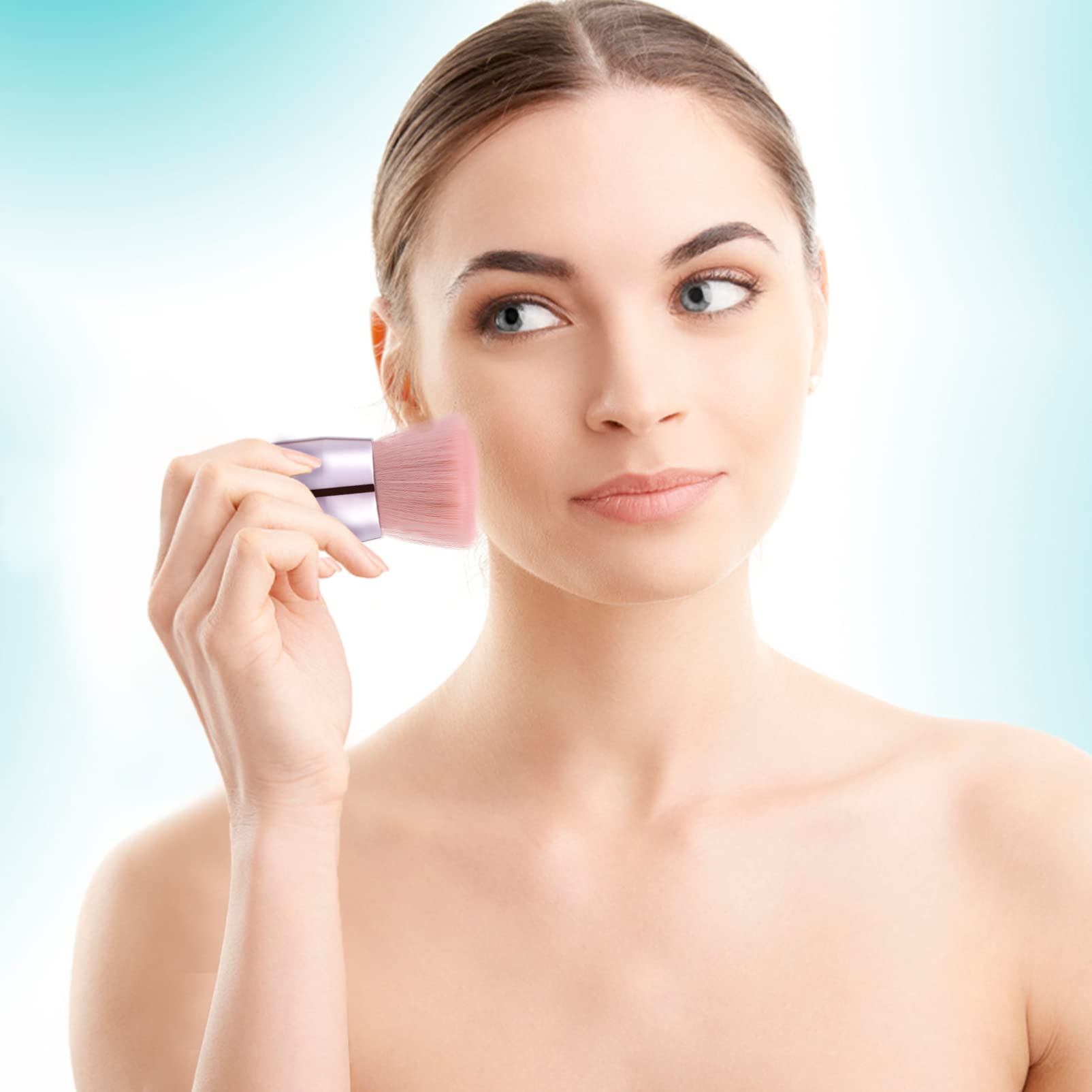 PACKOVE Gentle Fluffy Powder Brush Multi Purpose Makeup Brush for Blush Loose Powder Application Comfortable Design for present for Makeup Enthusiasts