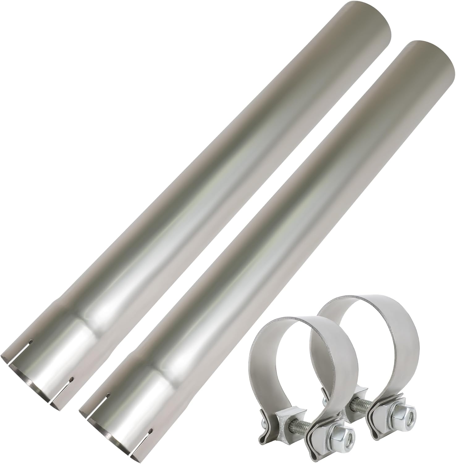 3.0 Inch DIY Custom Exhaust Pipe Kit Stainless Steel Universal 3" OD 45/90 Degree Mandrel Bend Elbow Pipe & Straight Pipe Kit with 2 Exhaust Clamps, 6 Pack