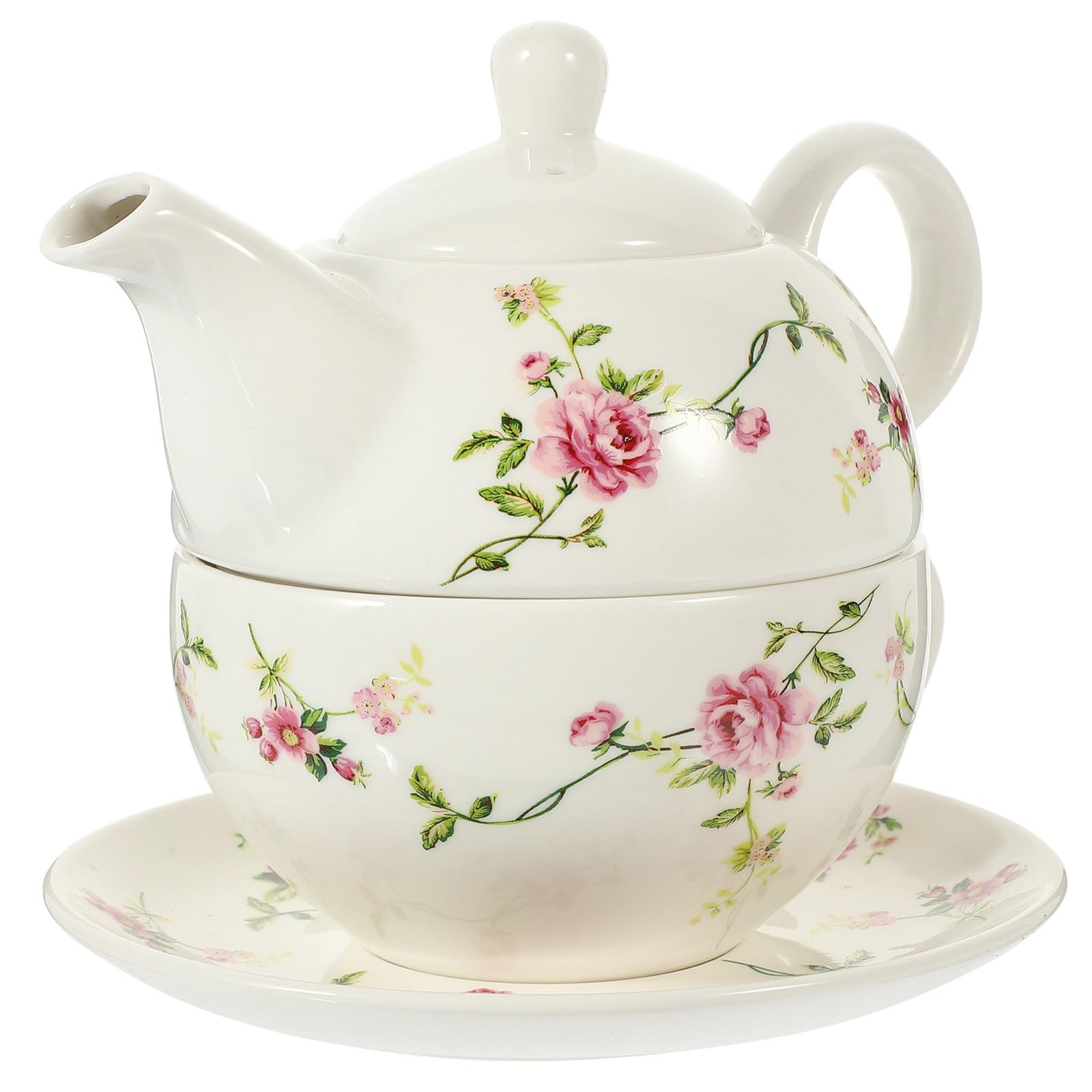 Elegantes Keramik Reise Teekannen Satz mit 480ml Kanne und 350ml Tasse Tragbares Teeservice für Büro und Unterwegs Feine Struktur und Praktisches Design