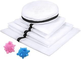 TAOPE Sacs à Linge, 6 Pack Filet à Linge, Sac à Lavage du Linge à Mailles Réutilisation, Sac de Machine à Laver, Filet de Lavage pour Blouse Chaussure Bas Soutien-Gorge Lingerie + 2 Boule de Lavage