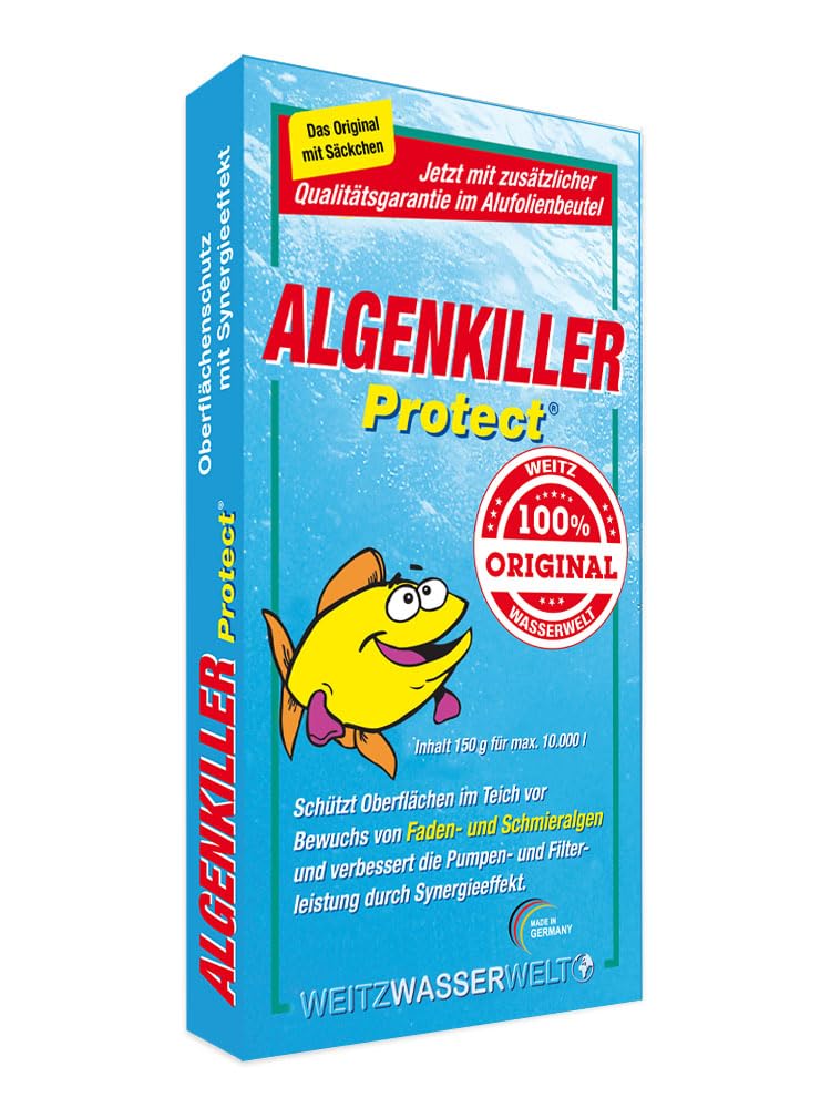 Der Algenenferner für den Teich. Algen und Grünbelag abbau mit Synergieeffekt verbessert die Pumpen- und Filterleistung. Optimaler Oberflächenschutz mit Langzeitwirkung.
