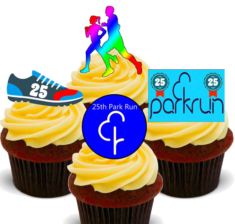Made4You 25th Park Run - Edible Cupcake Toppers - Stand-up Wafer Cake Decorations (24)