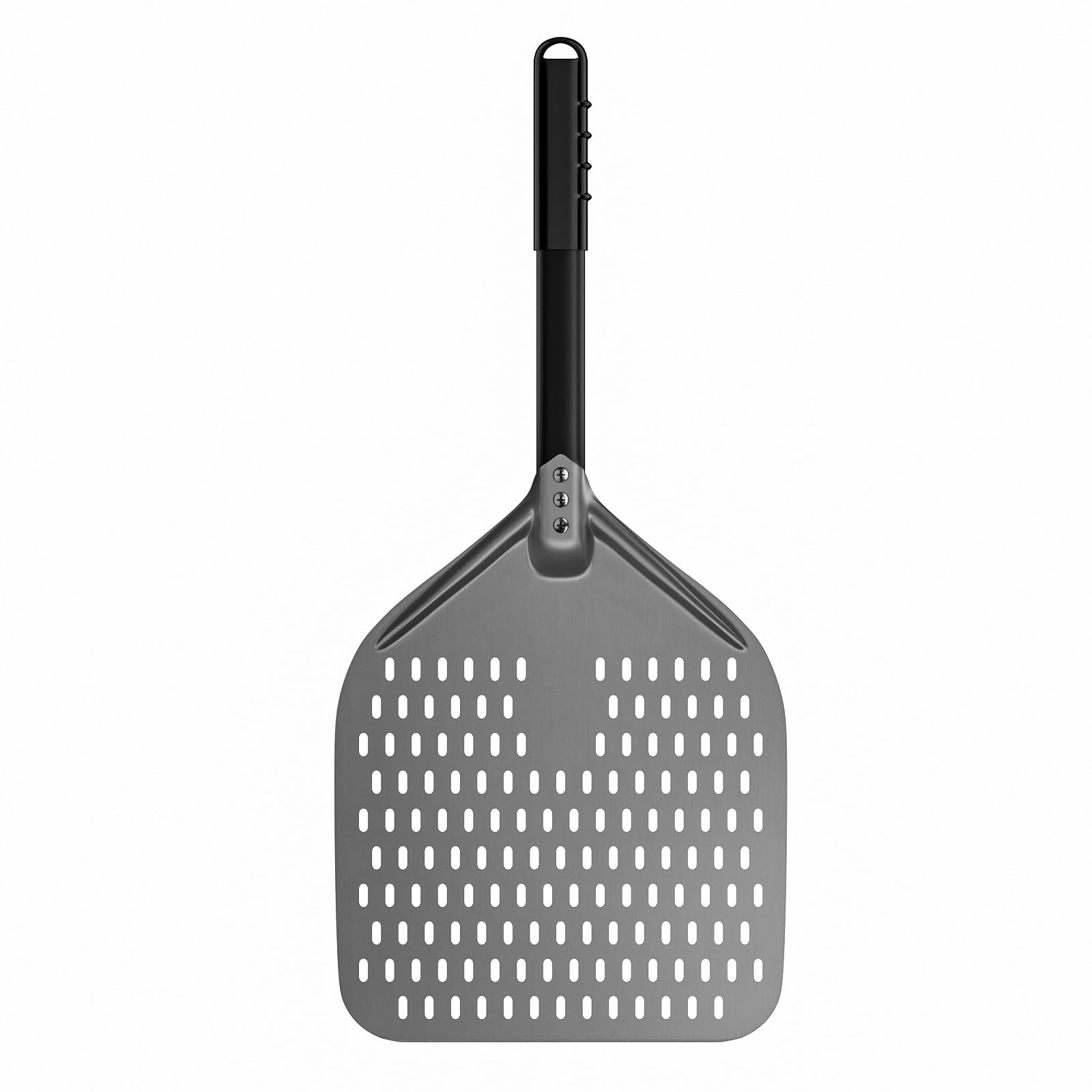 G.a HOMEFAVOR Perforated Pizza Peel, 12 x 15 Inch Rectangular Pizza Turning Peel, Professional Anodized Aluminum Turning Pizza Paddle, 26 inch overall
