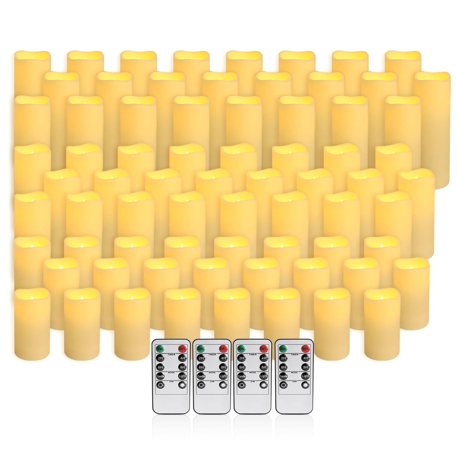 72-Pack LED Flameless Candles with Remote Control - Perfect for Home, Parties, and Special Occasions - Create a Magical Ambiance Effortlessly(Three Sizes)