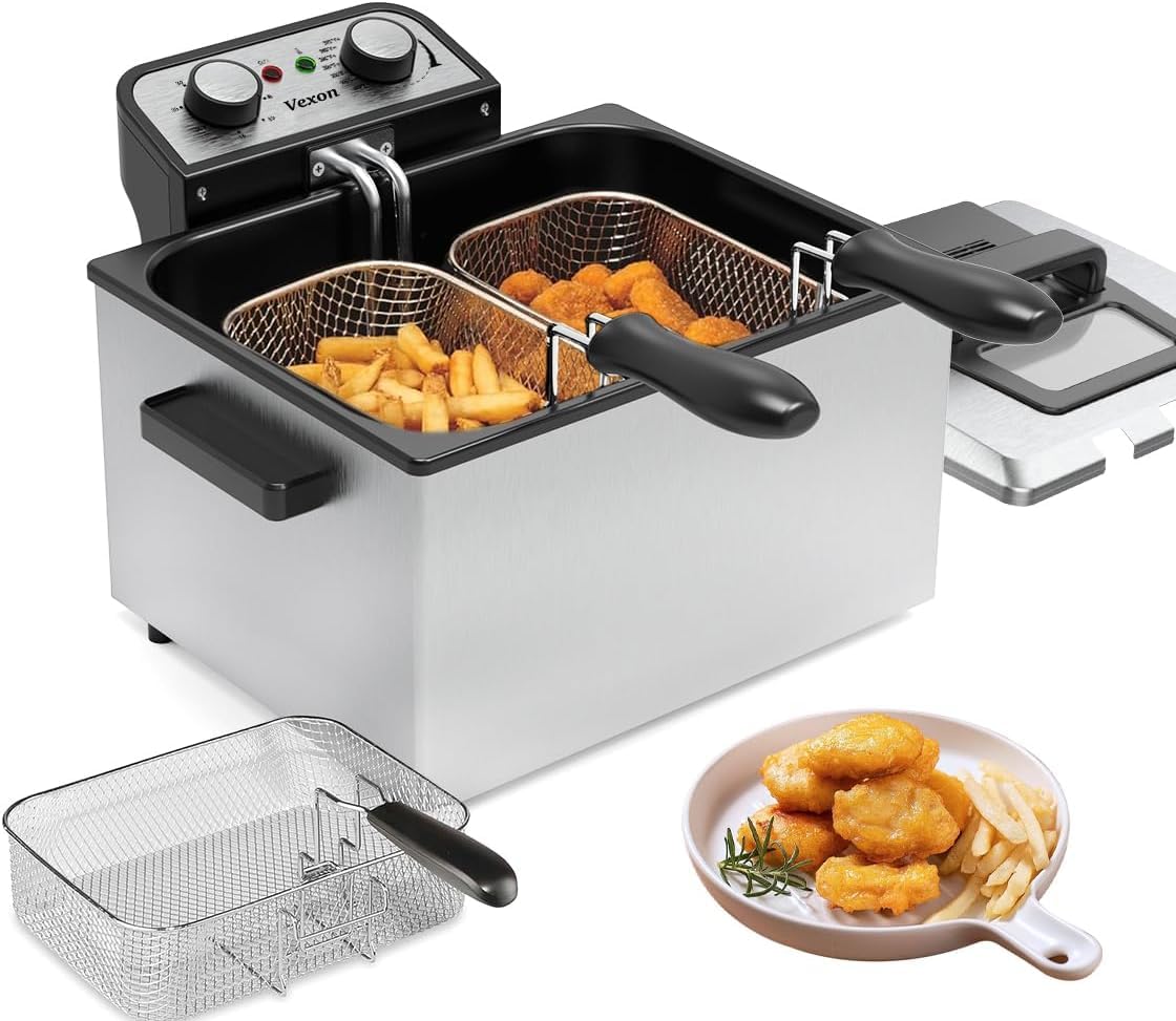 Amazon.com: 1800W 5 Liters/21 Cups Large Electric Deep Fryer with