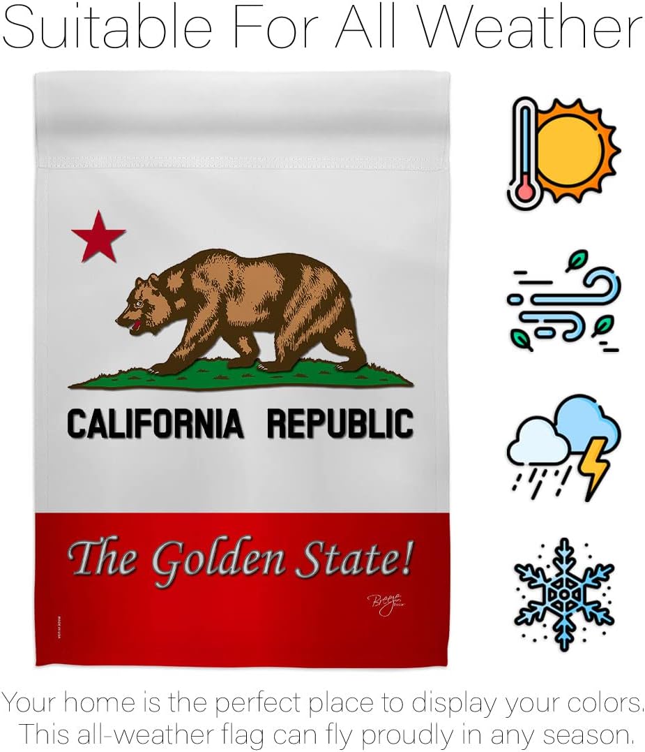 Breeze Decor H108177 The Golden Americana States Double Side Decorative House Flag, 28" x 40", Multicolor