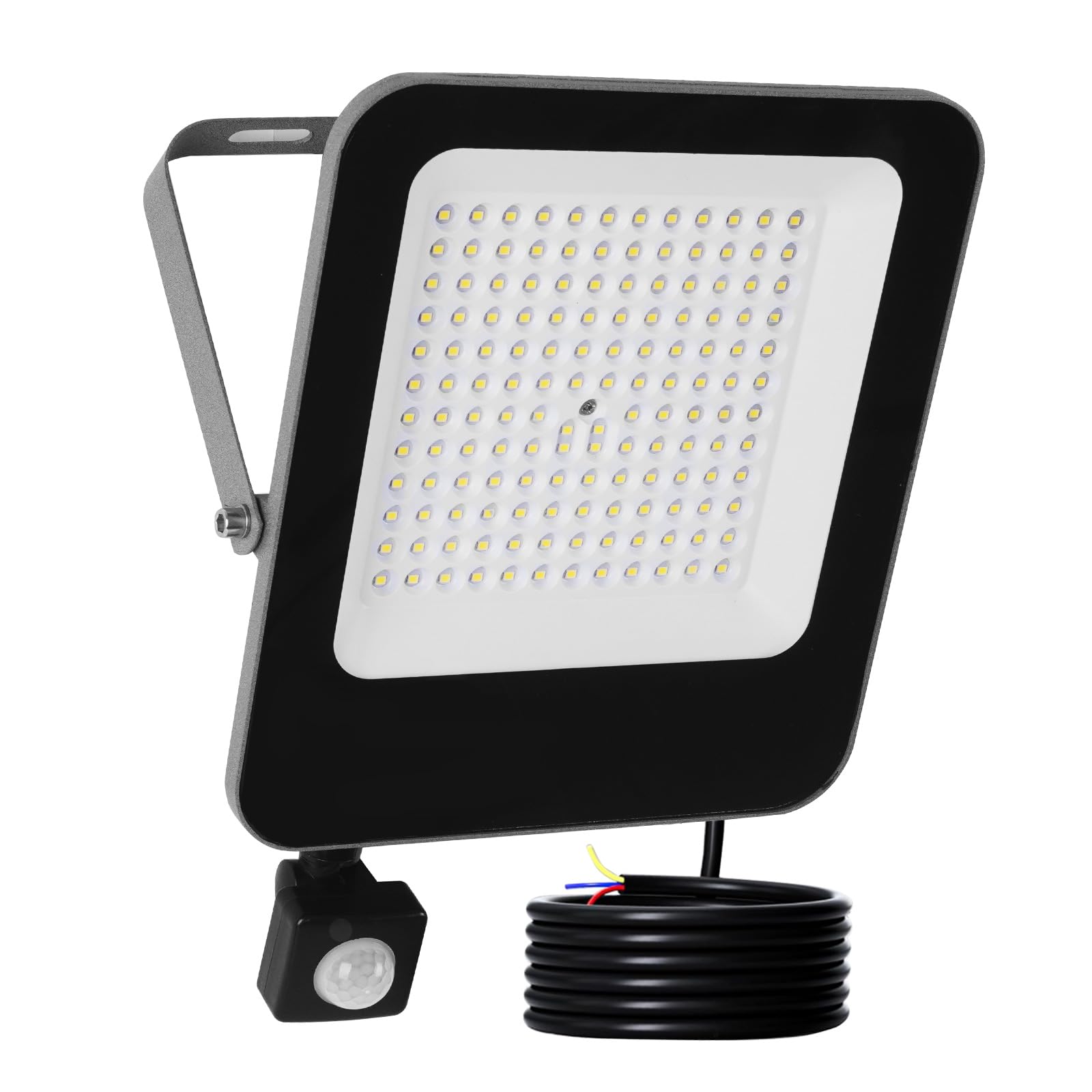 JBdusn 100 W LED Spotlight with Motion Sensor, Waterproof IP65 Super Bright Outdoor Floodlight for Patio Yard Garage