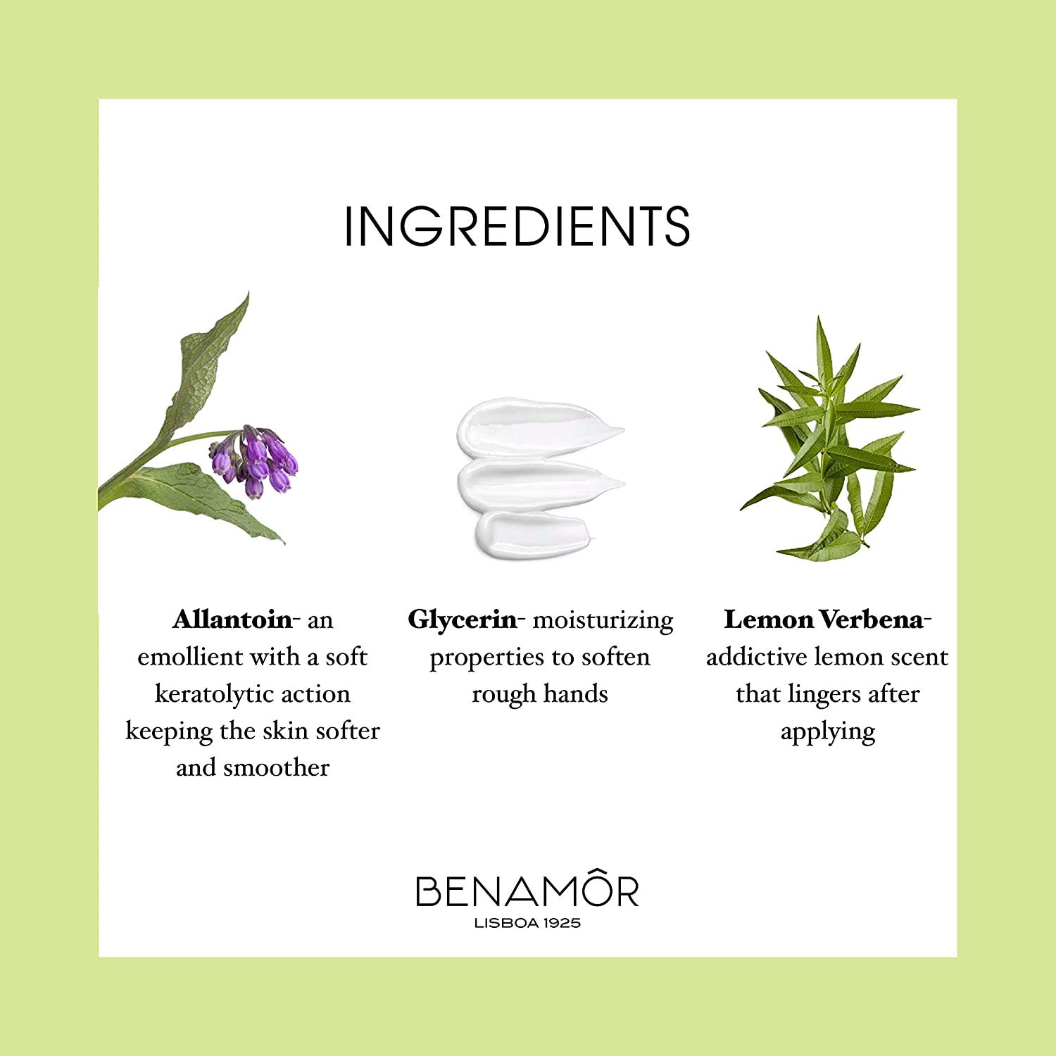 Benamôr - Gel Douche Collection Alantoíne - À l'Allantoïne - Hydrate et Revitalise - Sans Paraben, Vegan - Notes Parfumées Verveine et Citronnelle - Flacon 500ml