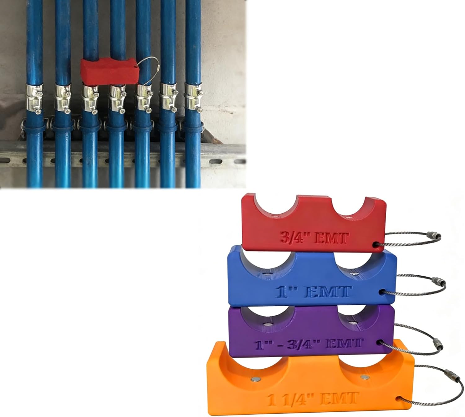 Magnetic EMT Conduit Spacer Tool – 4‑Piece Set, Conduit Alignment Tool with Built‑In Magnets, Multiple Sizes & Colors for Electricians