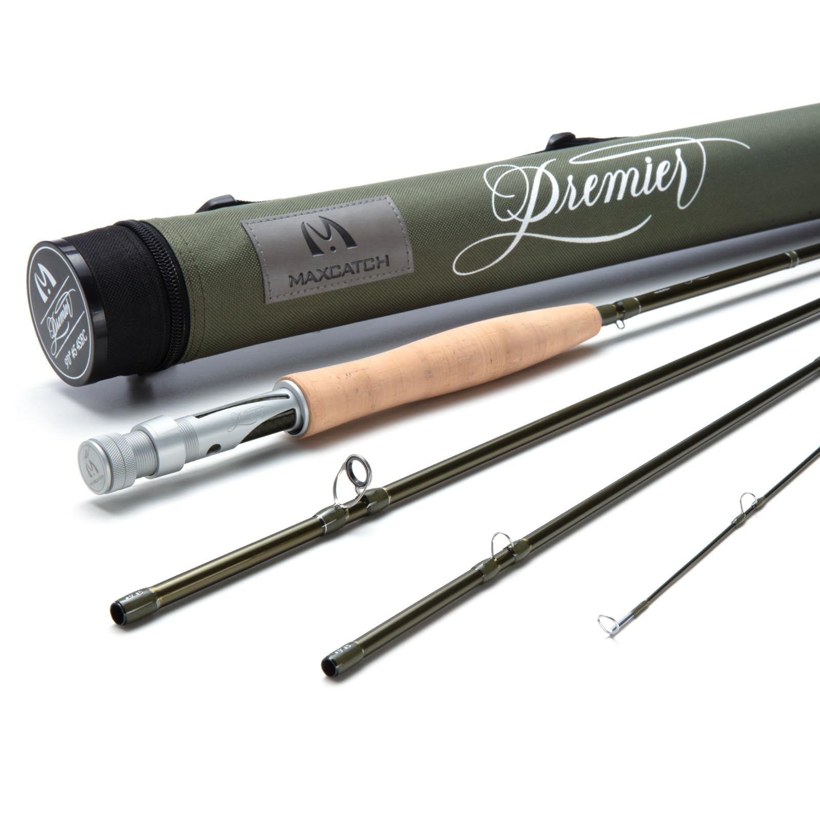 maxcatch premier x fly fishing rod, im8 graphite, mod fast action, 3-12wt, with carrying case