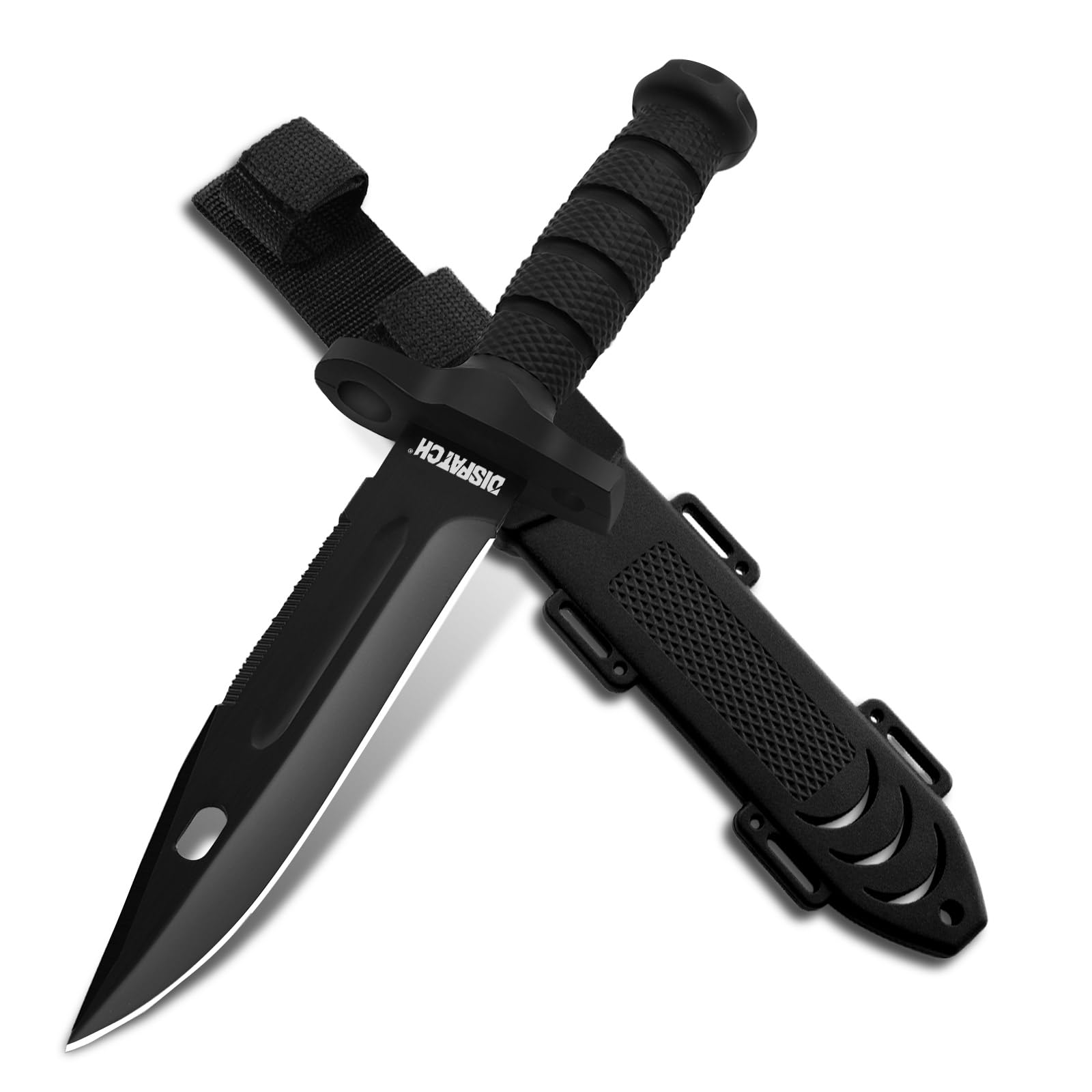 Dispatch Fixed Blade Hunting Knife with Sheath, 12-inch Survival Knives for Men Tactical Bowie Knife with Non-Slip Handle for Bushcraft, Outdoor Camping
