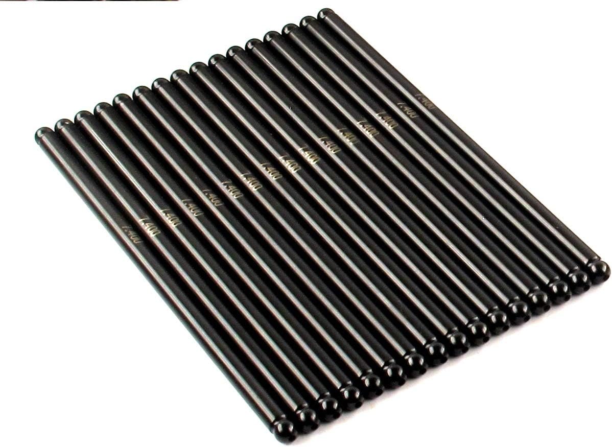 USA made Elgin Industries One Piece HP 7.400" long Chrome-Moly Pushrod Set (16) compatible with 1997-2016 GM 4.8L 5.3L 5.7L & 6.0L LS1 and LS3 Engines