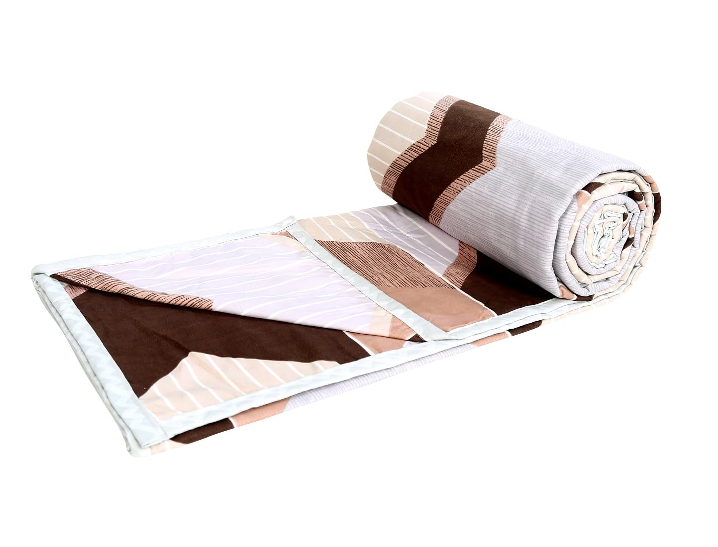 PRINDA Glace Cotton 210 TC Floral Pattern Lightweight Reversible (Size-254X272 CM) Double Blanket, Duvet, Comforter, AC Dohar Colour Beige Stripe (B0CWKVY5M8) Amazon Price History, Amazon Price Tracker