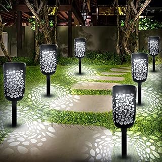 Chipark Solar Lights Outdoor, 6 Pack Garden Lights Solar Powered Stake Light Waterproof Path Lights Outside Ornaments Auto On/Off LED Decorative Landscape Lighting for Patio Lawn Yard Ground Backyard