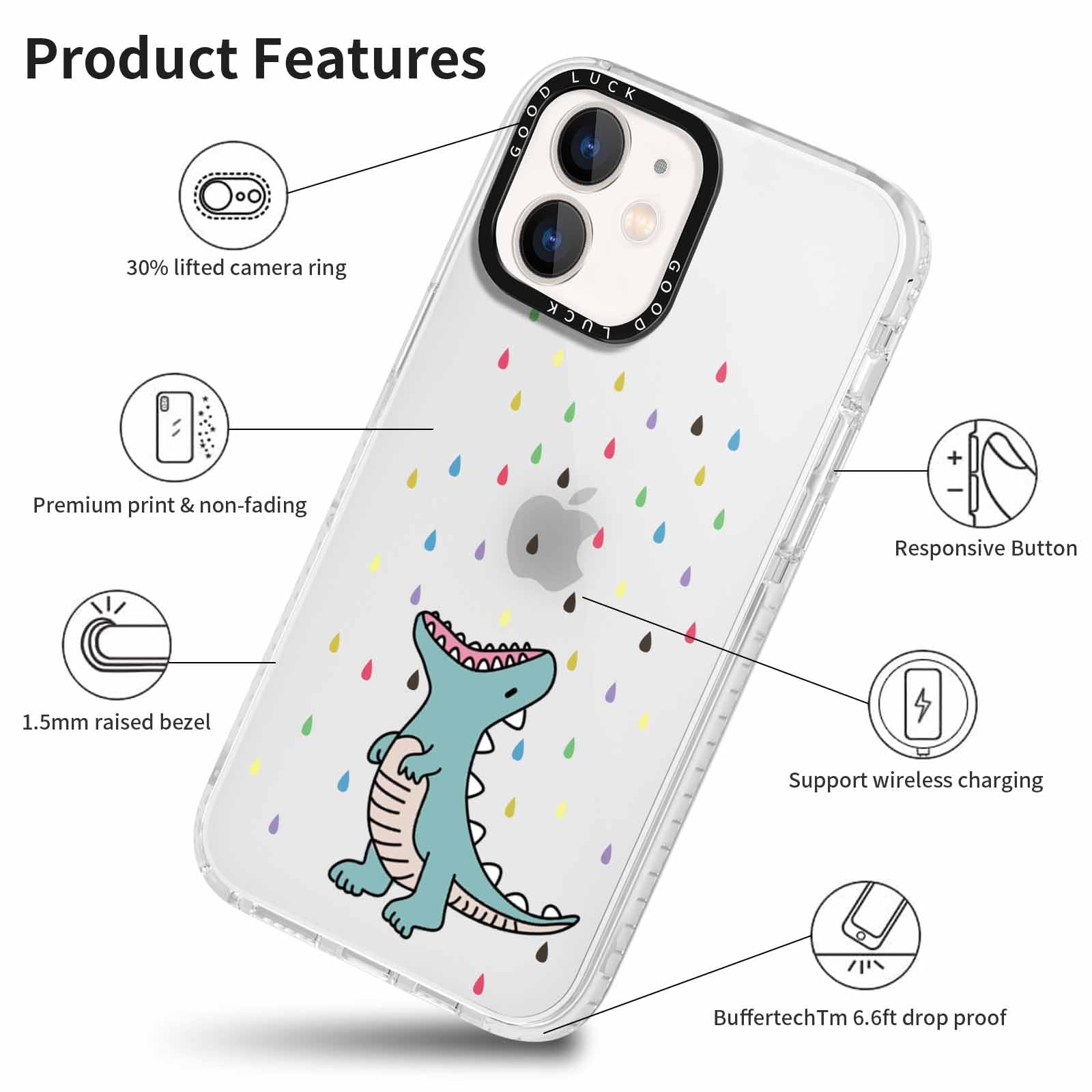 Yoedge 2 × Trasparente Cover per iPhone 13 Pro 6,1 - Custodia Fiori Disegni Fiore Olio