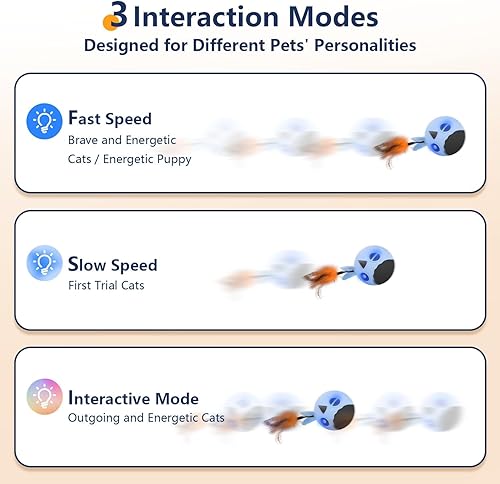 Miniatura 5 de ORSDA Juguetes para gatos, juguete interactivo para gatos de interior, bola móvil automática para gatos adultos de interior, juguetes de gatitos de