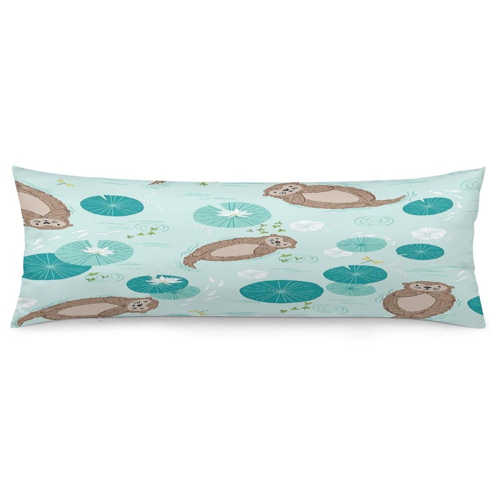Otters Body Pillow Cover Soft Full Long Pillow Cover Decorative Large Pillow Case Cozy Body Pillow Pillowcase Pillow Shams for Bed Sofa Couch Room Decor 18.9 X 53 Inch