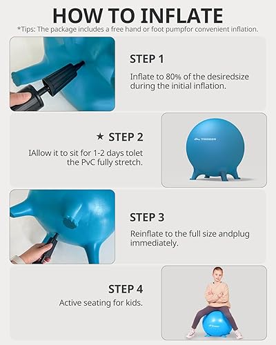 Miniatura 8 de Trideer - Sillas flexibles para aula de primaria, estilo pelota de yoga, tambaleantes, suministro escolar para niños sensoriales, sillas de