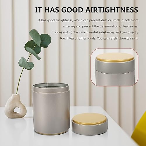 Miniatura 5 de Hemoton Latas de café vacías para té con tapas herméticas, recipiente de té para bolsas de té y té sueltas, recipientes de cocina pequeños para té,
