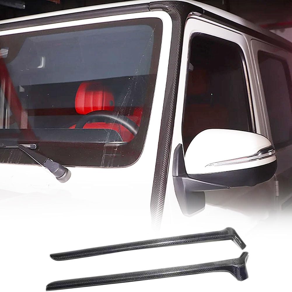 Carbon Fiber Car Window A Pillar Gasket Cover Trim Compatible for Mercedes-Benz W463 G Class G500 G63 2004-2018 Front Windshield Seal Strip