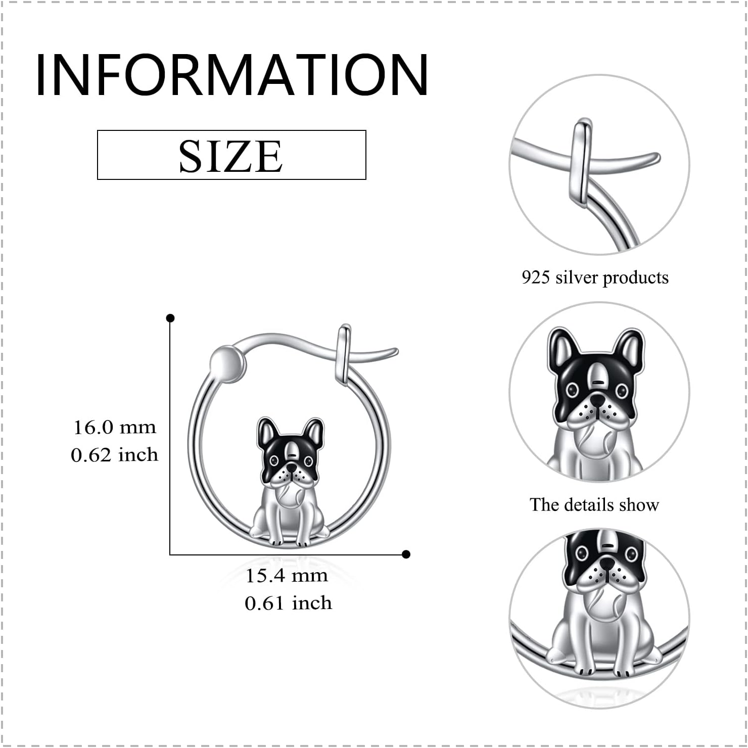 VONALA Cute Animal Hoop Earrings 925 Sterling Silver Mermaid / Hamster / Cow /Pig / Highland Cow / Hedgehog / Dinosaur / Bee / French Bulldog / Giraffe / Elephant / Ladybug / Celtic Huggie Hoop Earrings Animal Jewellery Gifts for Women Girls