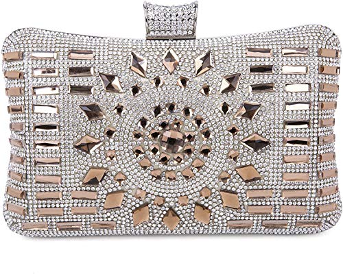 SYMALL Mujer Cartera de Mano Noche Rhinestone...