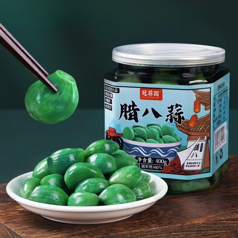 中国　飛青磁　蒜口瓶　在銘　V　7110 Amazon | 即食腊八蒜 山东腌制大蒜 美味翡翠绿蒜 泡菜小吃 麻辣蔬菜