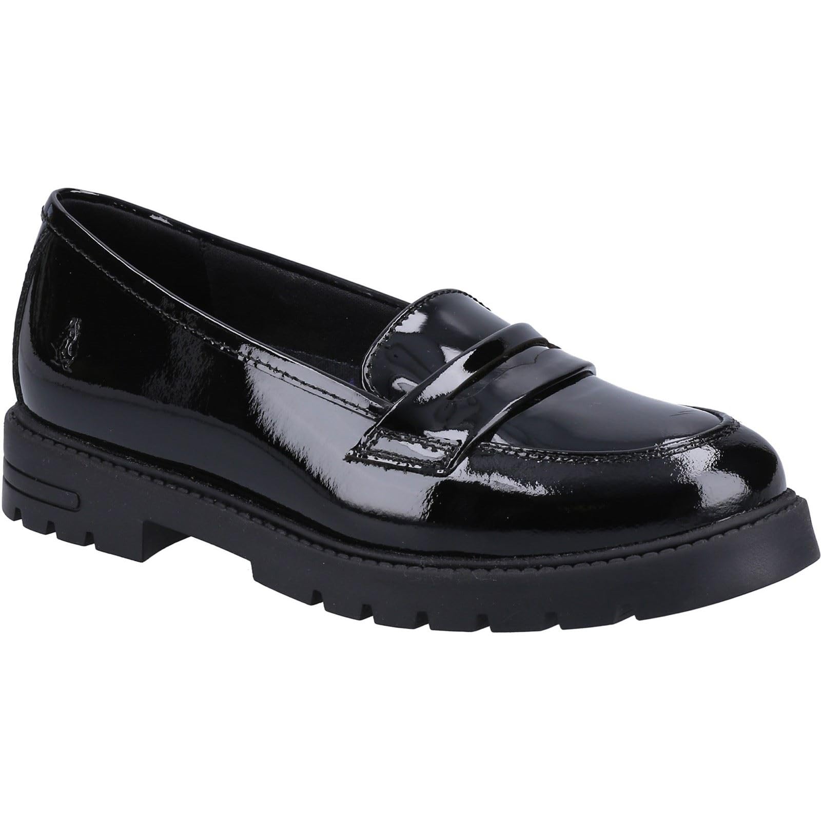 Hush Puppies Girl's Hazel Patent Senior School Uniform Shoe, Black, 3 UK