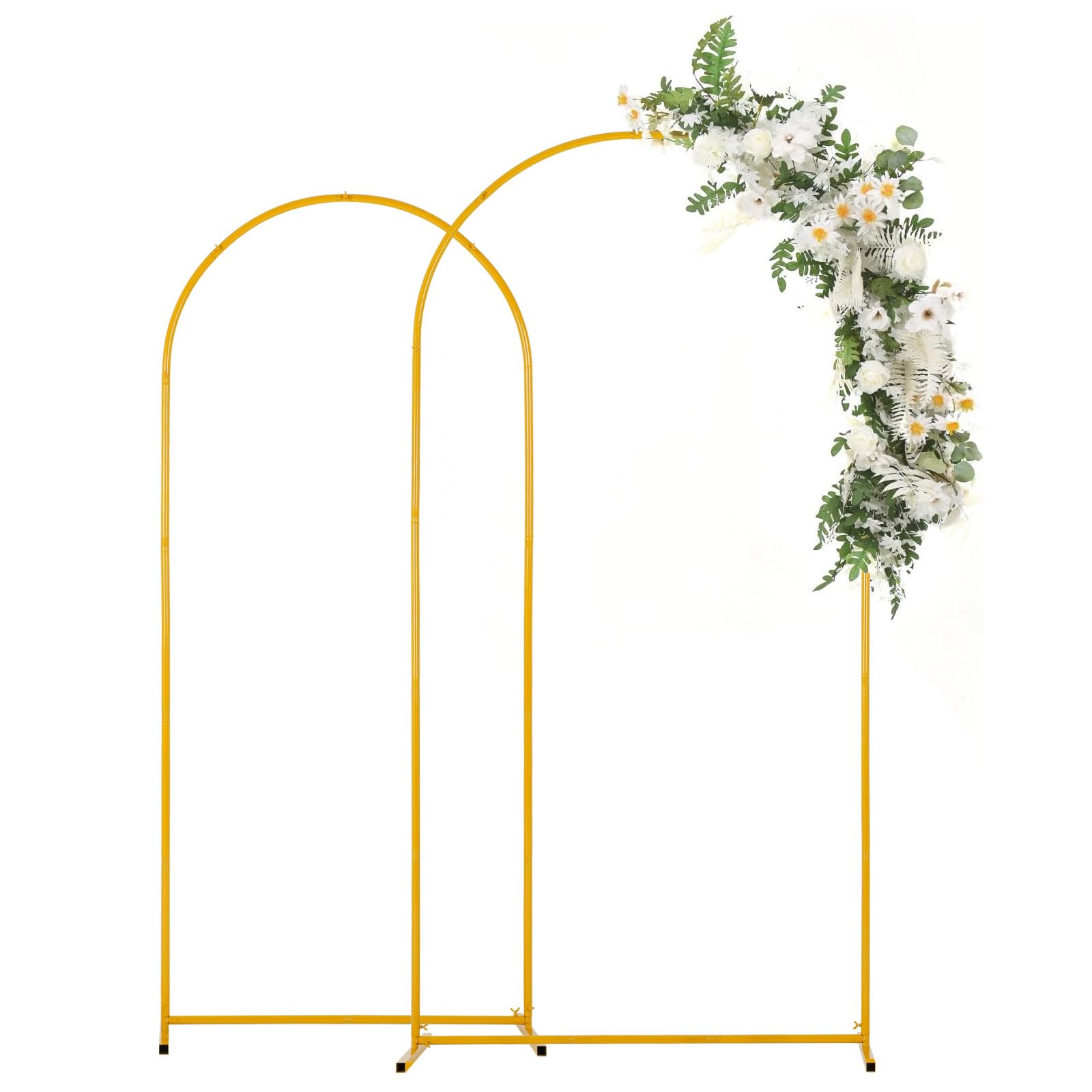 2PCS Metal Wedding Arch Backdrop Stand 6.6FT/5.9FT Balloon Arch Stand