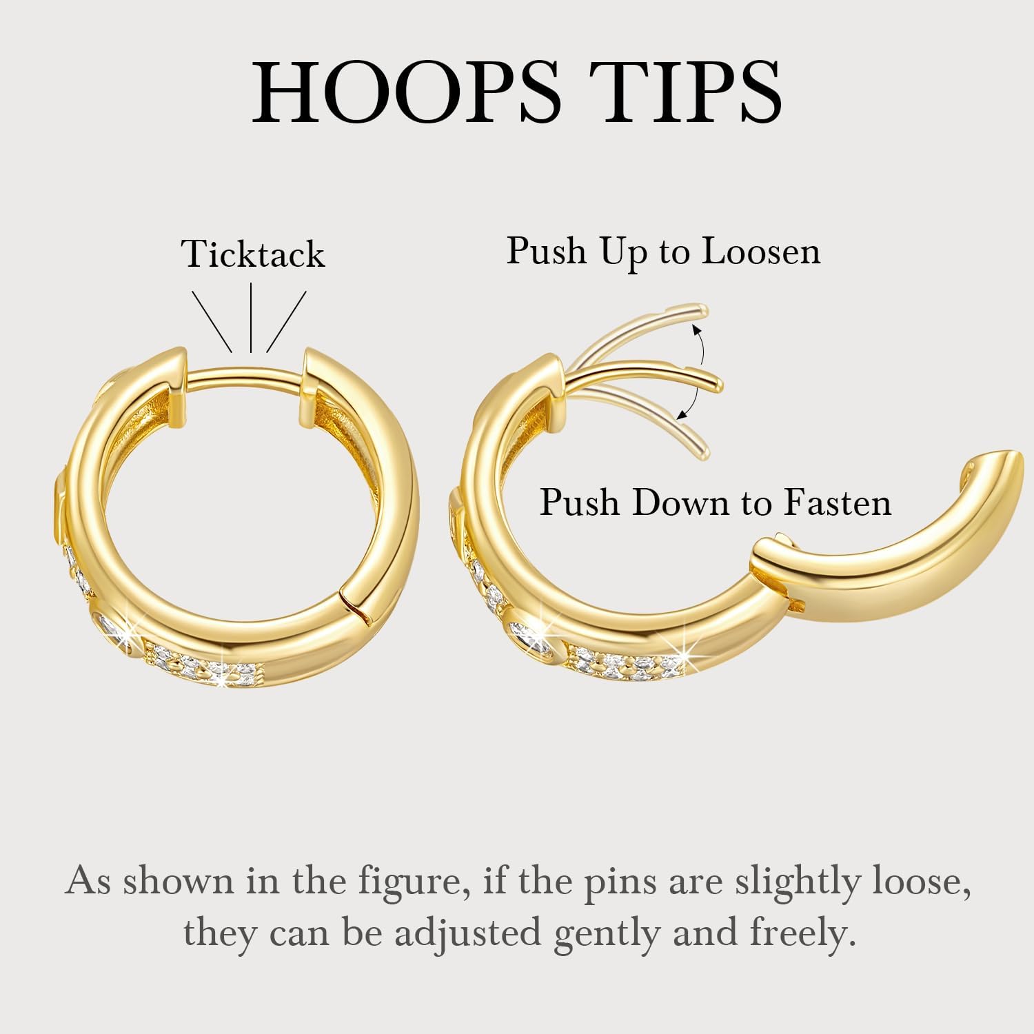 Gold Hoop Earrings 14K Gold Earrings for Women with Cubic Zirconia in Various Shapes and Sizes Statement Earring for Womens - Image 7