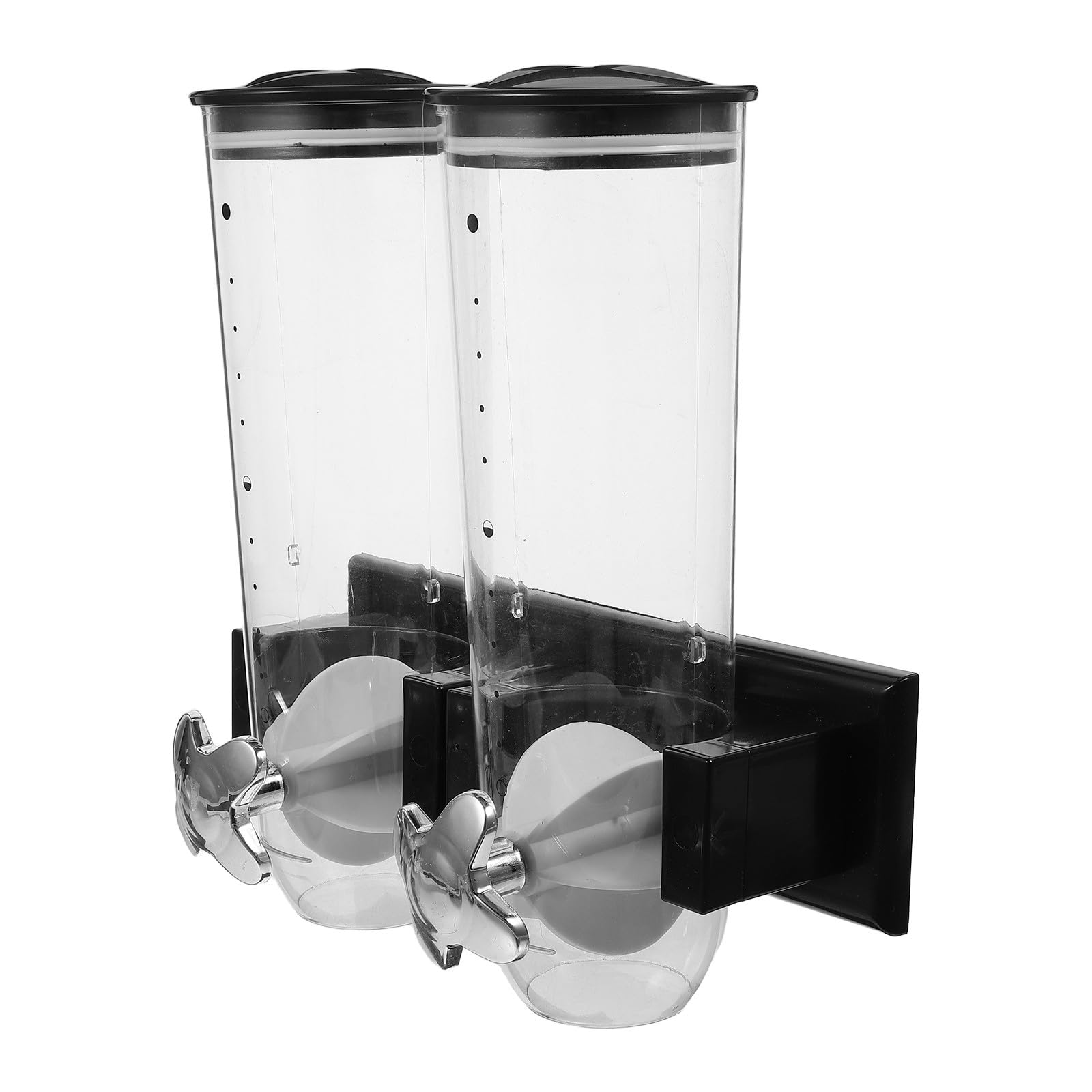 Zerodeko Dispensador de Cereales de Pared - Dispensador Doble de 108 oz con 2 Vasos - Contenedor de Almacenamiento de Cereales, Granos de café y Avena para la Cocina (Plateado)
