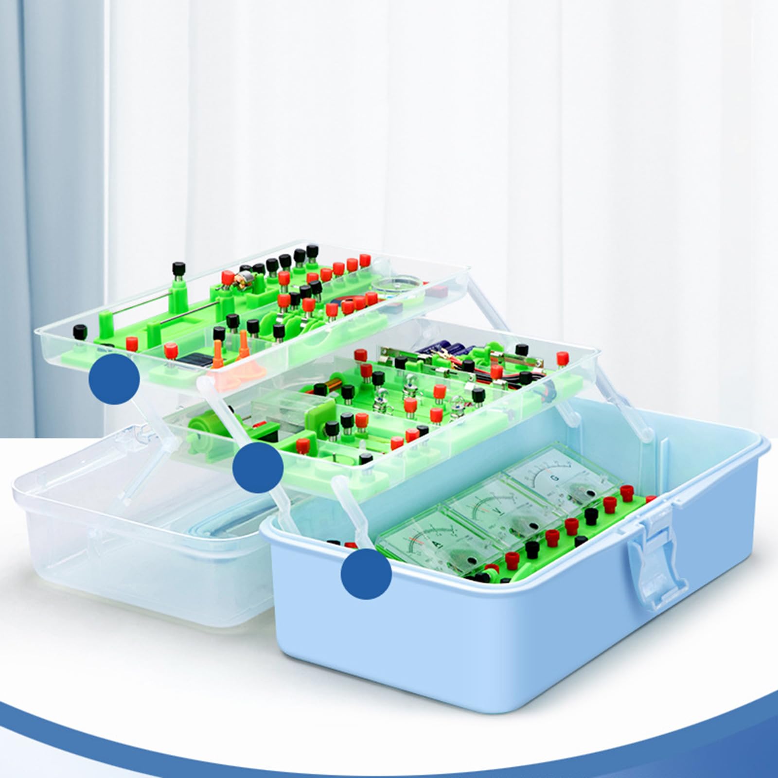 Lab Learning Circuit Kits Elettricità Esperimento Set Apparecchiature Elettromagnetiche portatili Set di apparecchiature Elettromagnetiche Kit di esperimenti di elettricità da laboratorio