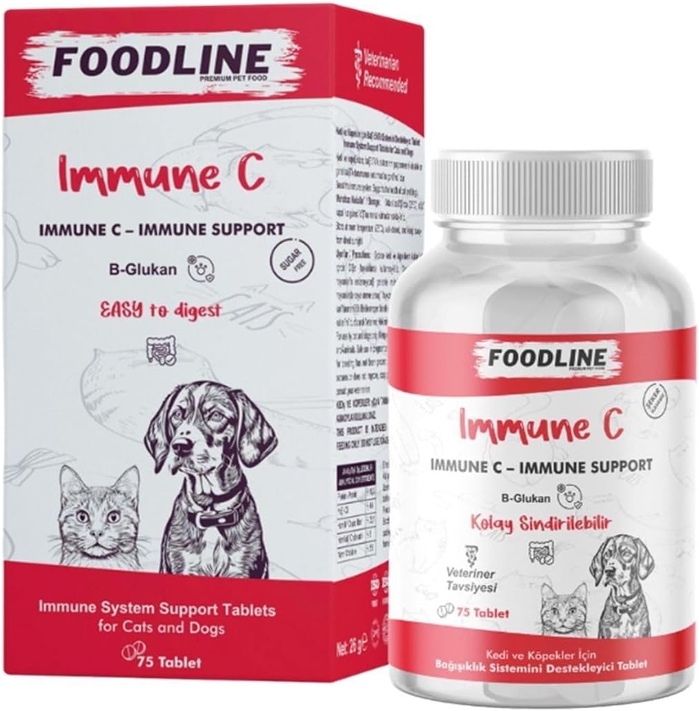 Foodline 75 Tablet, Kedi ve Köpekler İçin (Immune +C)