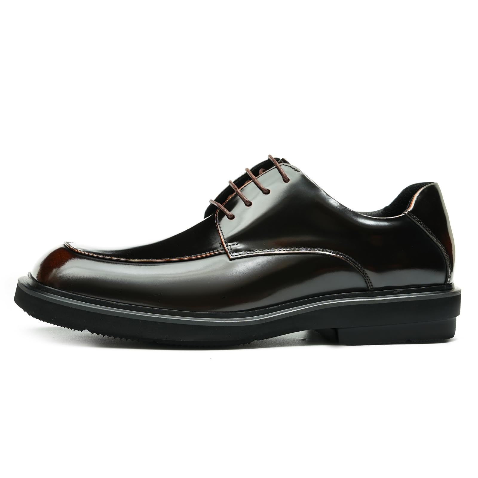 Derbys Comode Suola Spessa Punta Quadrata da Uomo Scarpe Stringate Casuale in Vera Pelle Scarpe Eleganti Formali Affari