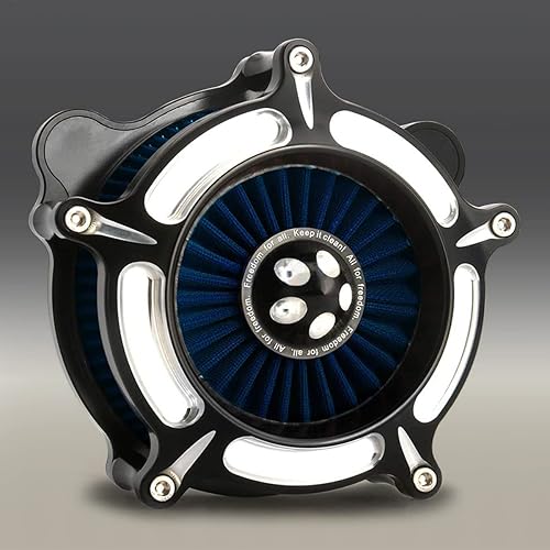 Filtro de admisión de filtro de aire de turbina CNC Crafts aluminio apto para Road King Gliding FLHX FLHR FLTR FLHT 2008-2016 con cubierta de