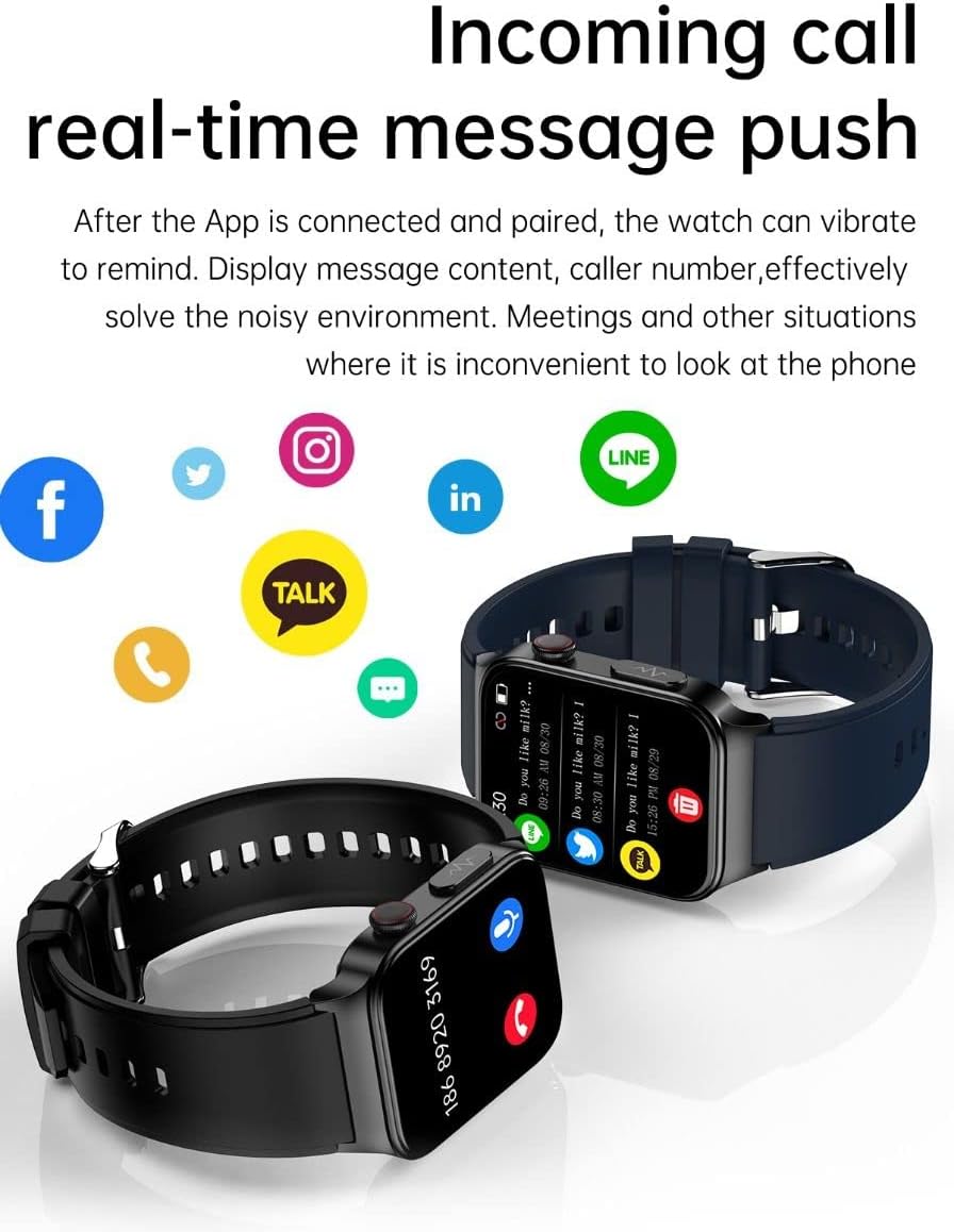 NITEBEAM E500 glucosio nel sangue zucchero intelligente orologio ECG+PPG HRV temperatura della frequenza cardiaca 1,9 pollici HD impermeabile braccialetto intelligente cinturino fitness tracker