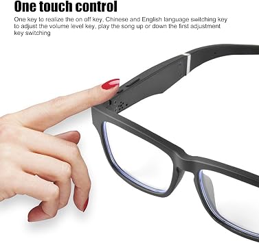 Yoidesu Bluetooth 5.0 Audio Glasses with Built in Mic and Speakers, Smart Glasses Bluetooth with Blue Light Filter Lenses for All Smart Devices Voice Assistant