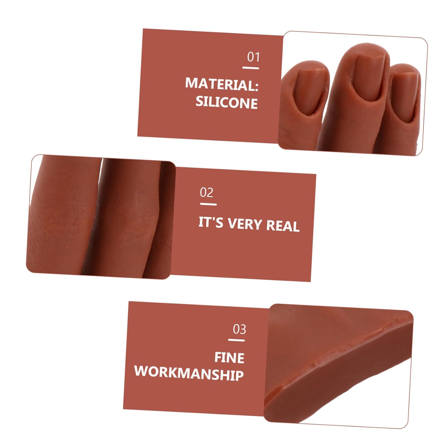 Manicure Training Hand Model for Nail Art Practice Realistic Fake Hand with Fingers Portable Nail Practice Tool for Beginners and Salon Artists