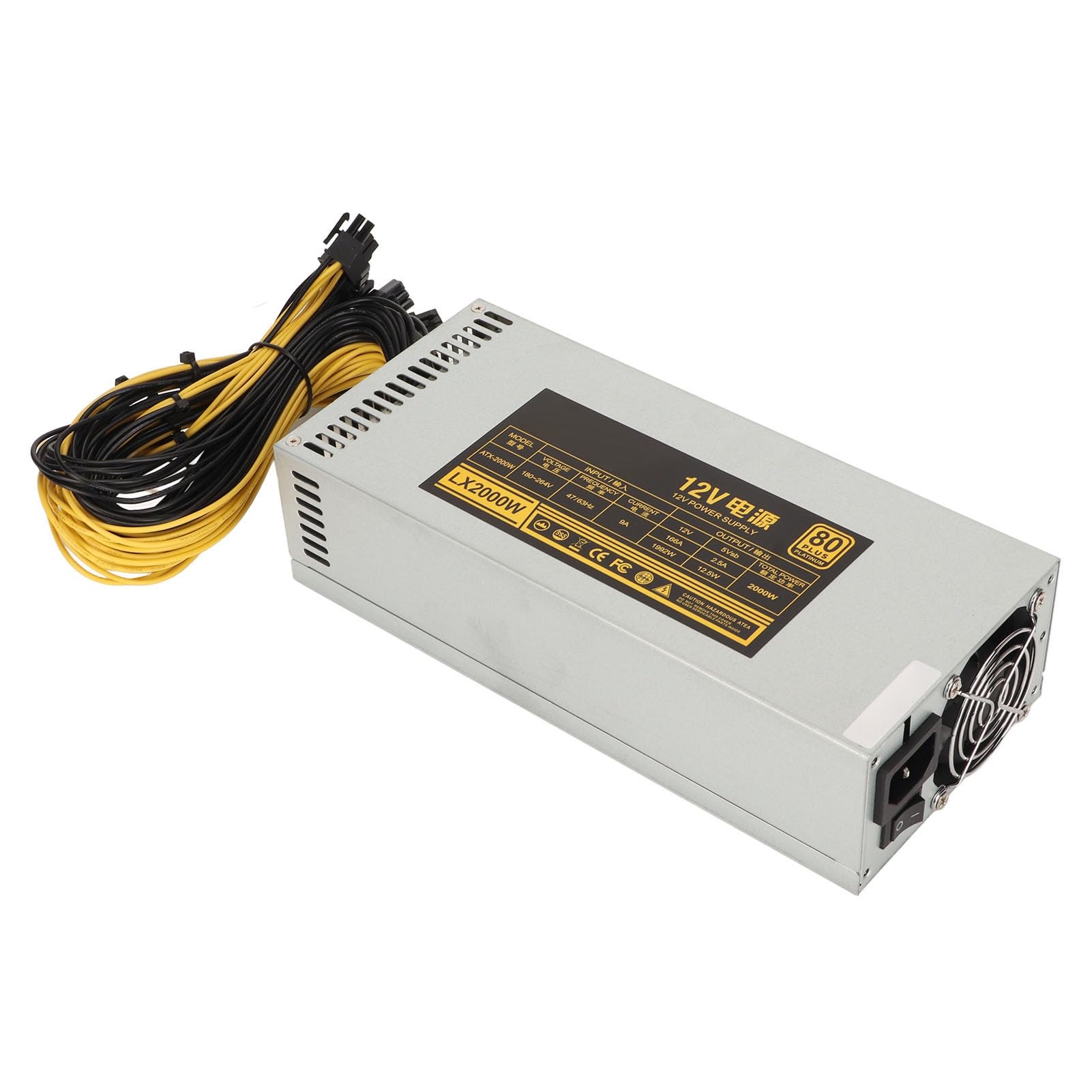 Alimentatore Mining 2000W per 8 Schede GPU, PSU 2U