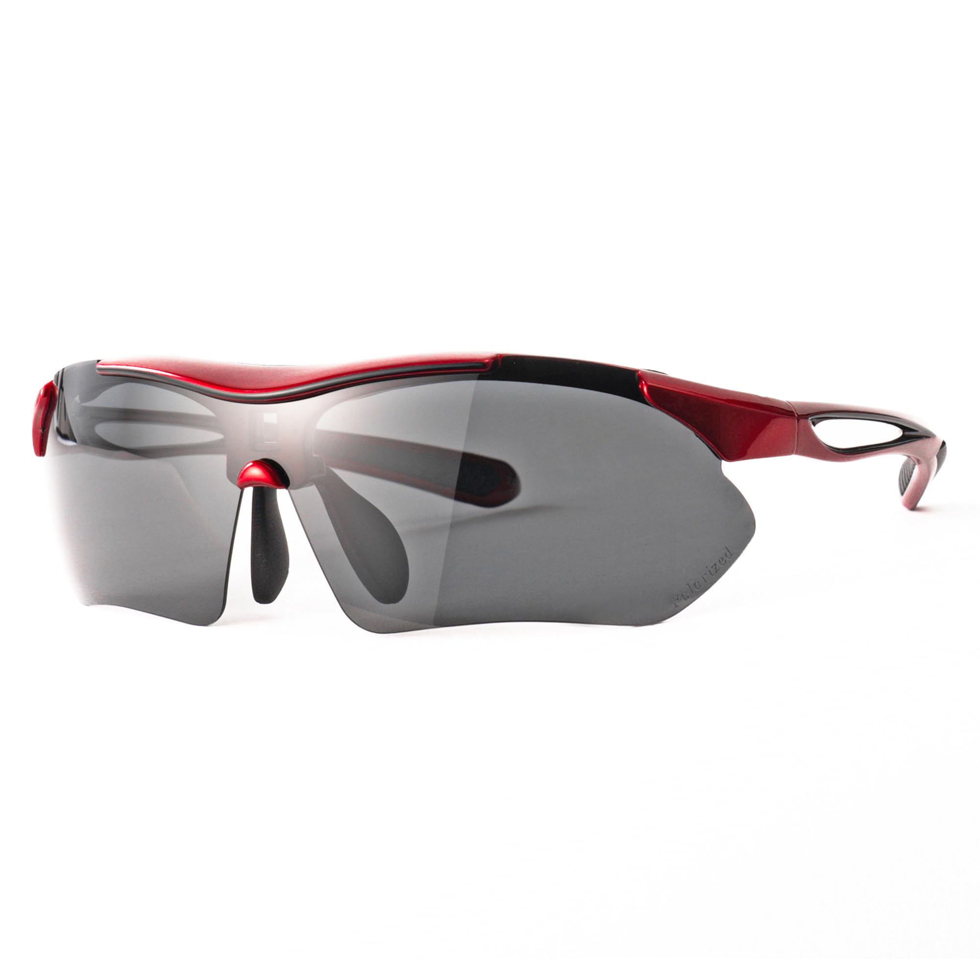 Afit AF-7001 Sports Sunglasses, Ultra Lightweight Model, Asian Fit, UV Protection, Case Set, red/black, M : Sports & Outdoors