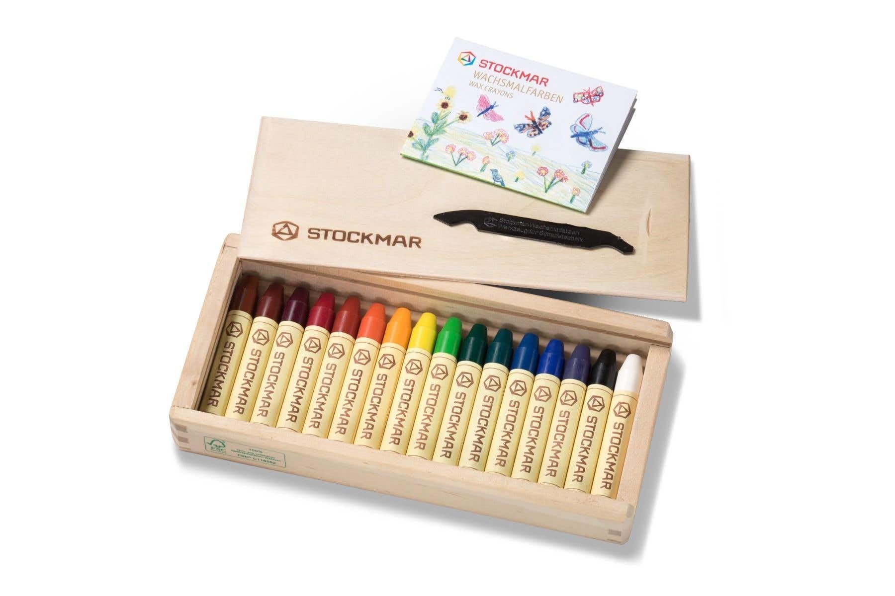 Amazon.co.jp: シュトックマー 蜜ろうクレヨン スティック16色 木箱