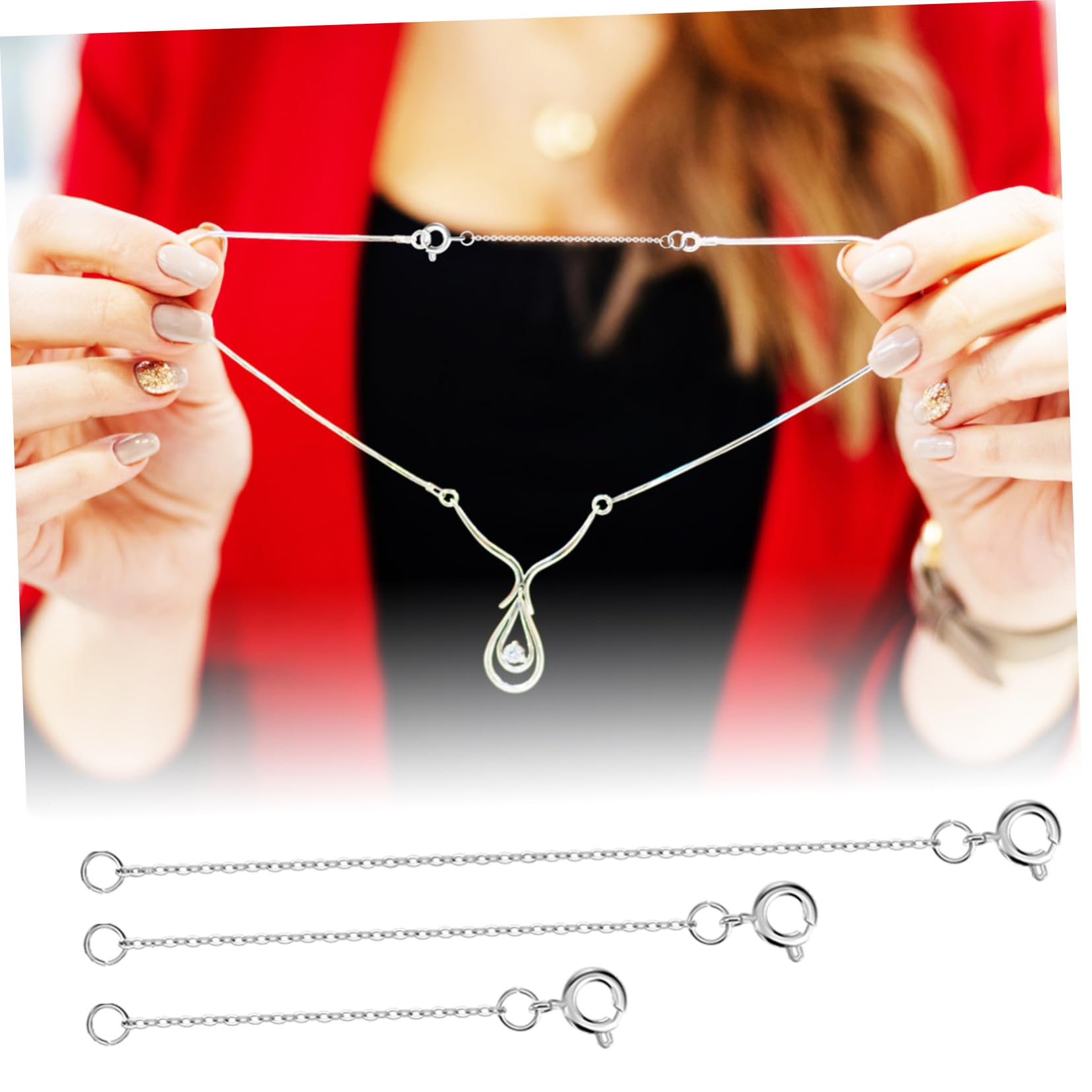 Verlängerungskette für Halsketten und Armbänder 6 Stück aus S925 Silber mit 5cm 8cm und 10cm Ketten mit Verschluss Verstellbar zur Schmuckherstellung für Damen Wie Freundin
